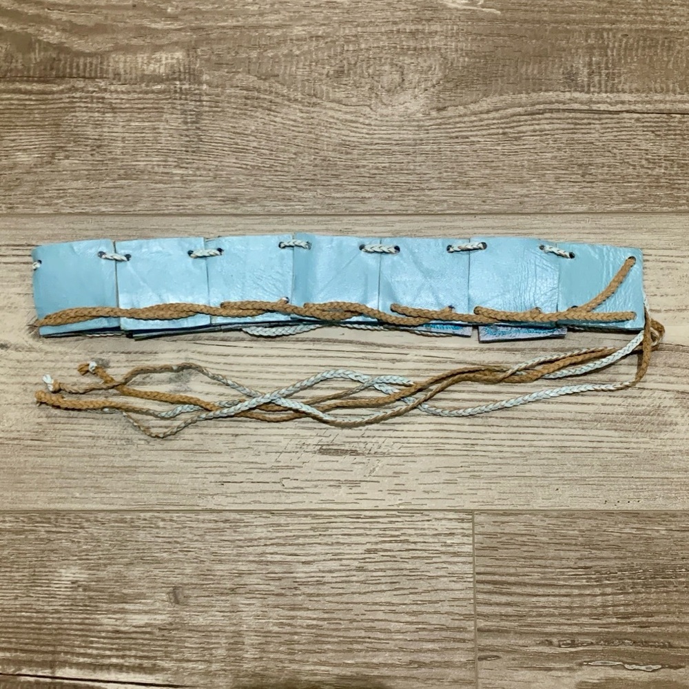 Chan Luu Floral Beaded Belt - Lt Blue - Picture 4 of 11